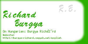 richard burgya business card